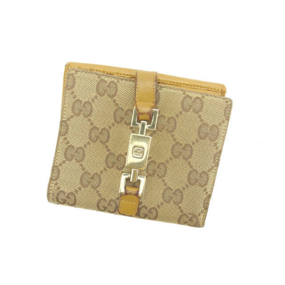 Authentic Gucci Wallet Purse Folding wallet GG Beige Brown Woman